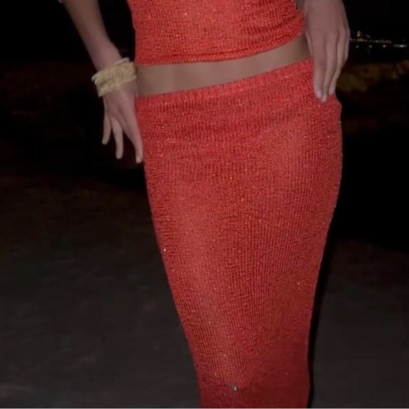 The Carolina Skirt by Asta Resort in Rossa Sequin - Picture 2 of 5